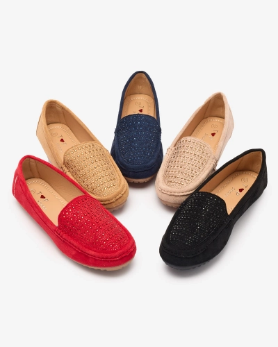 Béžové dámske mokasíny so zirkónmi Bretika - Obuv