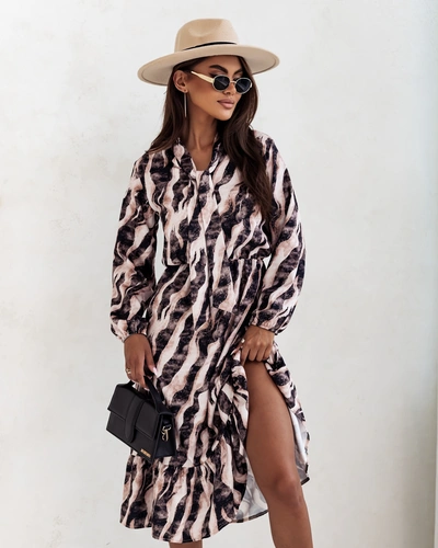 Royalfashion Dámske midi šaty s potlačou