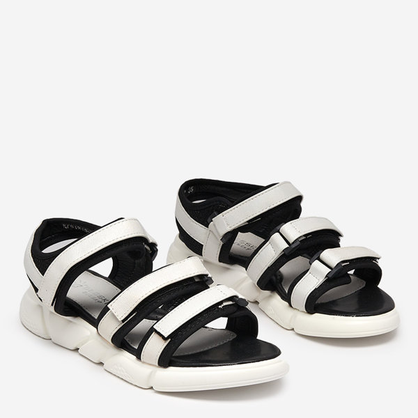 Dievčenské sandále so zapínaním na suchý zips v bielej farbe Mumin-Shoes