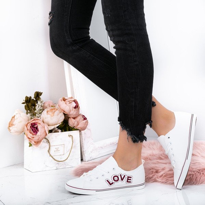 Biało-czerwone tenisówki Amy - Obuwie