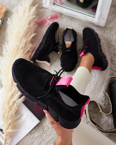 Čierno-fuchsiové dámske športové topánky Bommgi - Obuv