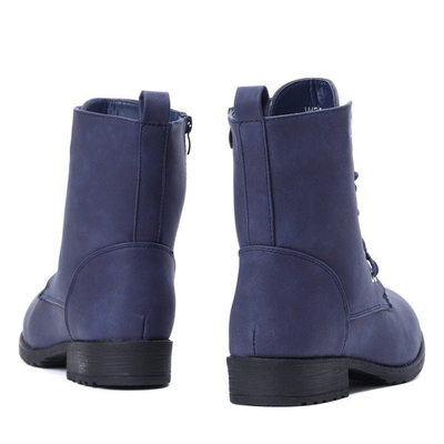 Granatowe, sznurowane workery Lilo- Obuwie