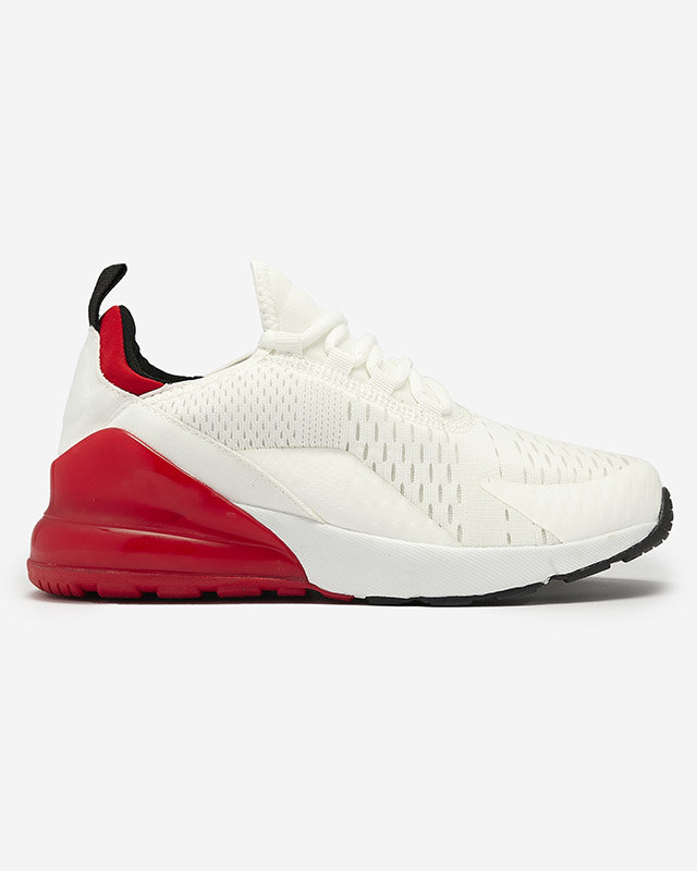 Bielo-červená dámska textilná športová obuv Tayrio- Footwear