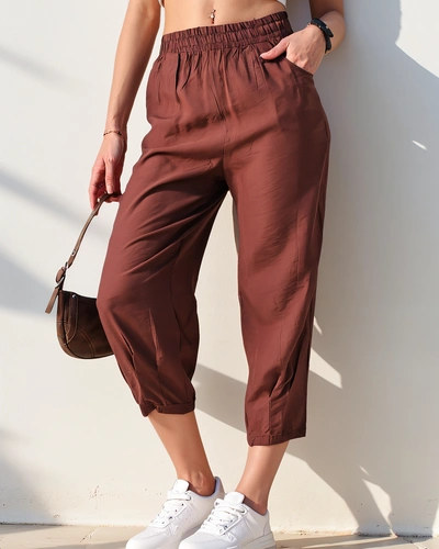 Royalfashion Rovné dámske textilné nohavice 7/8