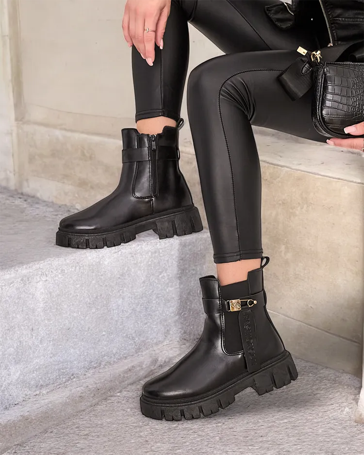 Royalfashion Dámske kožené čižmy eko Dobinas