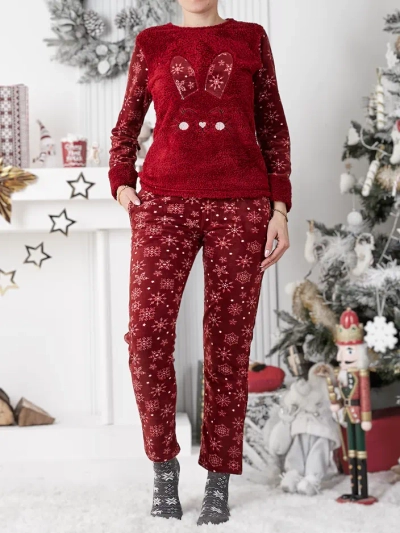 Royalfashion Dámske pyžamá s králikom, fleece-like