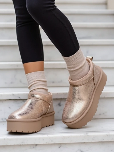 Royalfashion Dámske krátke čižmy a'la snow boots Ozozi