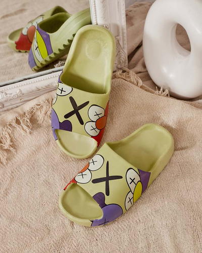 Zelené dámske papuče značky Elmino - Footwear