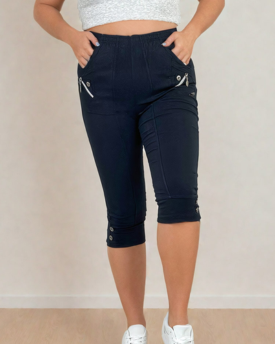 Royalfashion Dámske látkové nohavice 7/8 PLUS SIZE