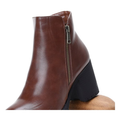 Hnědé boty na sloupku Joanne - Obuv