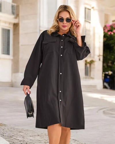 Royalfashion Dámska látková šaty so zapínaním PLUS VEĽKOSŤ