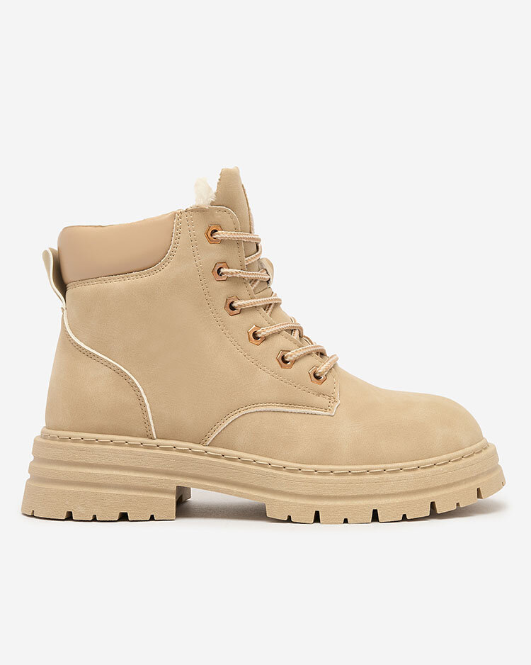 Royalfashion Béžové dámske zateplené trapperské čižmy Radoras