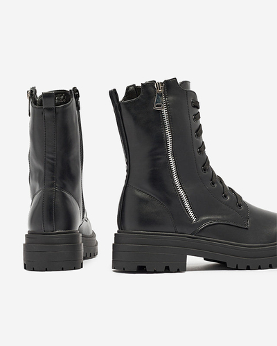 OUTLET Čierne dámske čižmy bagger na plochom podpätku od značky Fetisa - Obuv