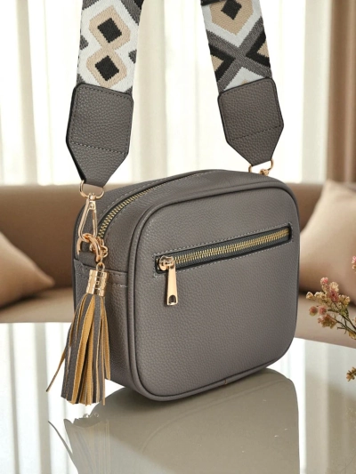 Royalfashion Mala ženska torbica iz eko usnja s pisanim pasom Kovi Lace