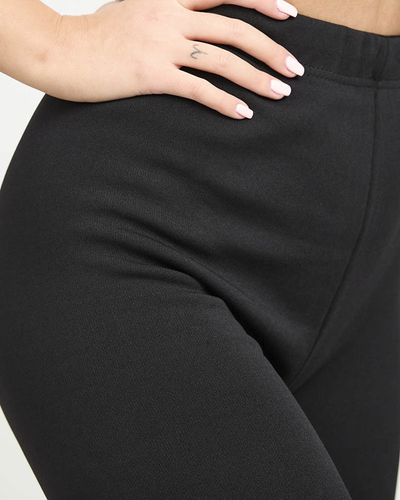 Čierne klasické dámske legíny so zateplením PLUS SIZE - Oblečenie
