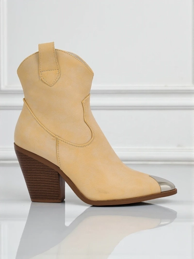 Ženski kavbojski gležnarji s peto in okrasno konico Glacier Fang