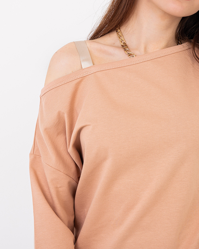 Béžová dámska súprava mikiny a sukne - Oblečenie