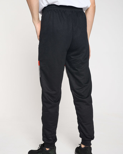 Pánske čierne tepláky s nápismi - Clothing