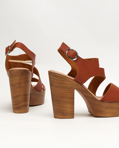 Dámske ťavie sandále na vysokom stĺpiku Werisso - Obuv