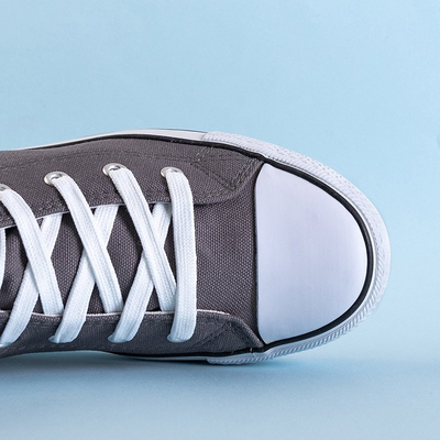 Šedé pánske vysoké tenisky Huliwer - Obuv