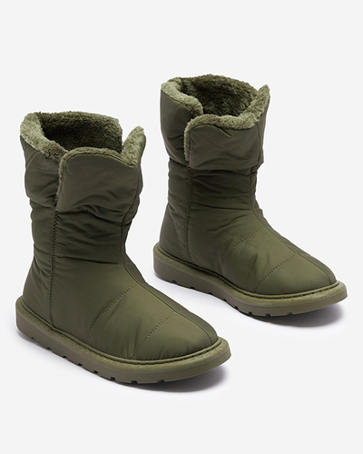 Tmavozelené dámske čižmy a'la snow boots Kalioli- Obuv