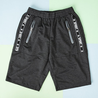 Šedé pánske tepláky s pruhmi - Oblečenie