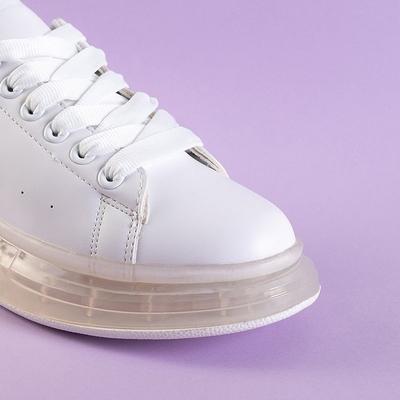 Biele športové topánky s čiernou vložkou Garcia - Obuv