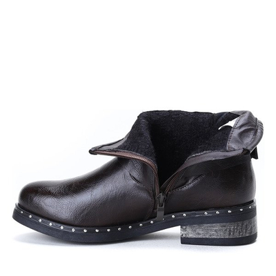 Brązowe botki ze sprzączkami Tricia- Obuwie