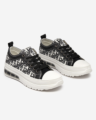 Sneakers Livia v Črno-Beli Barvi s Platformo