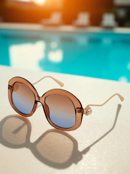 Royalfashion slnečné okuliare s ozdobnými stranicami Glam Shine