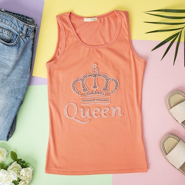 Ružový dámsky top s kubickým zirkónom - Oblečenie