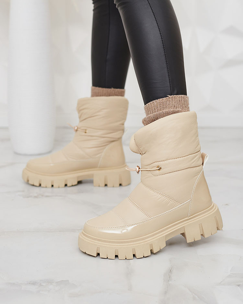 Royalfashion Slip-on dámske snehové čižmy v béžovej farbe Sadella