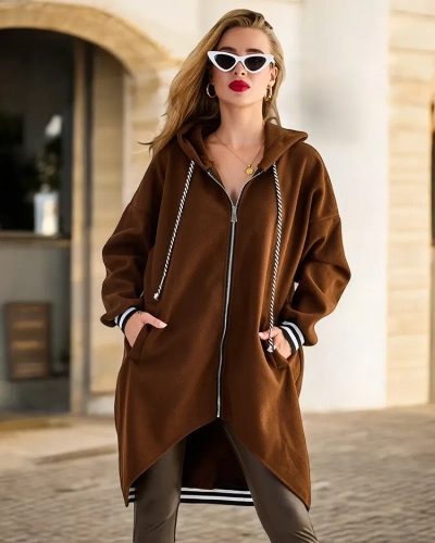 Royalfashion Dámska bunda - kabát s ozdobou