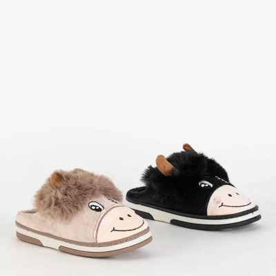 OUTLET Animmes béžové býčie papuče pre deti - Obuv
