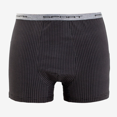 Čierne pánske kockované boxerky - spodná bielizeň