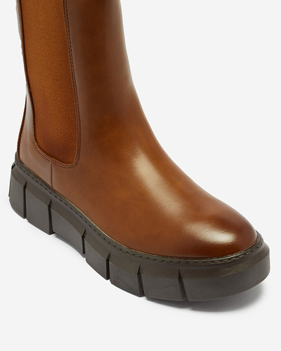 Dámske čižmy na platforme ťavej farby Couell - Obuv