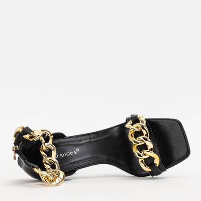 Čierne sandále na vysokom podpätku Tajla - Topánky