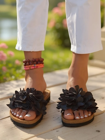 Royalfashion Ženski natikači s cvetlicami Flora Soft