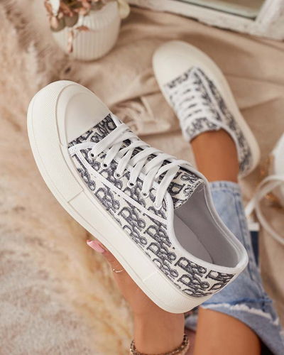 Vzorované dámske tenisky na platforme v bielej farbe Berika - Obuv