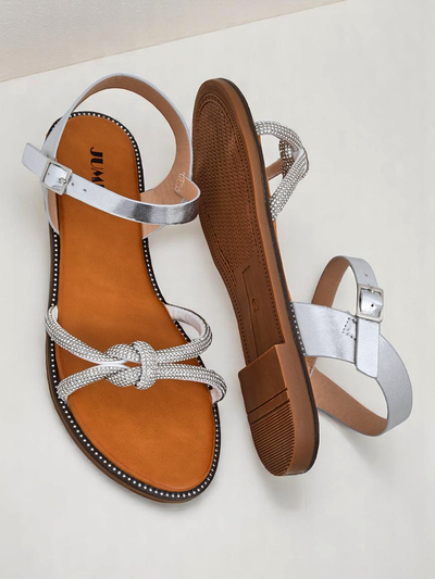 Royalfashion Ženski sandali z okrasnimi cirkoni Bella Shine