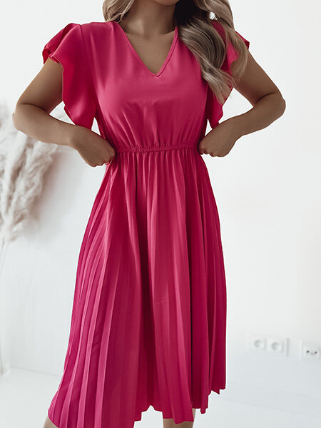 Royalfashion Dámske plisované midi šaty