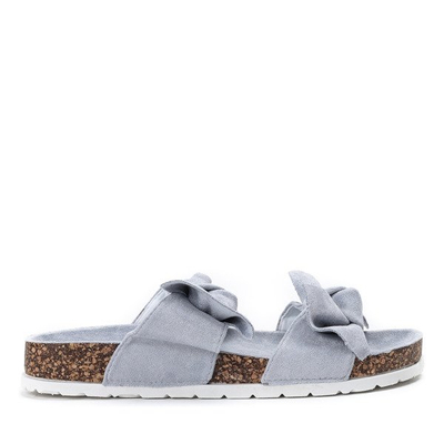 Modré papuče s mašličkou Marecia - Obuv