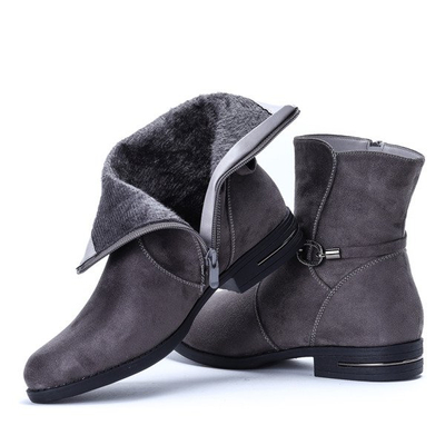 Szare sztyblety z ozdobą Zanna- Obuwie