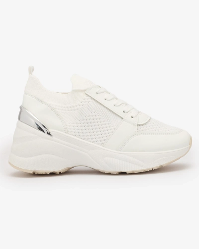 Biele dámske športové tenisky na podpätku Ezetta- Obuv
