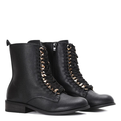 Czarne, wysokie workery Emma- Obuwie