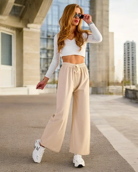 Royalfashion Dámske široké rifľové nohavice