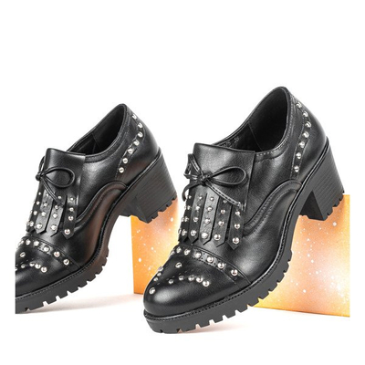 Čierne poltopánky na hrubom stĺpiku Colorado - Obuv