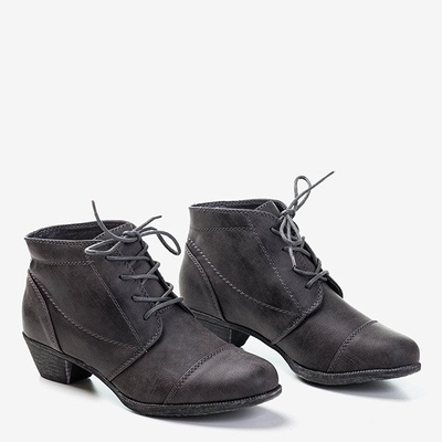 Dámské krajkové kotníkové boty s nízkým podpatkem Liboa - Obuv