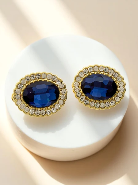 Royalfashion Dámske klipové náušnice s kryštálmi a zirkónmi