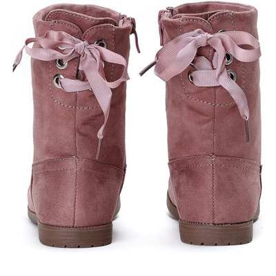 Różowe botki dziewczęce Peppe - Obuwie